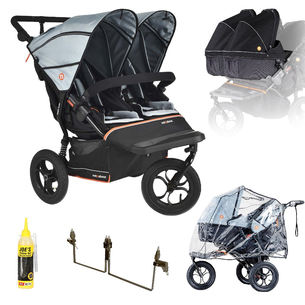 Out n About Nipper V6 Twin Bundle in Rocksalt Grey