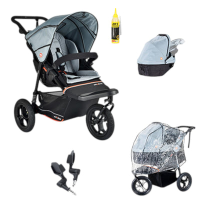 Out n About Nipper V6 Single Newborn Bundle in Rocksalt Grey