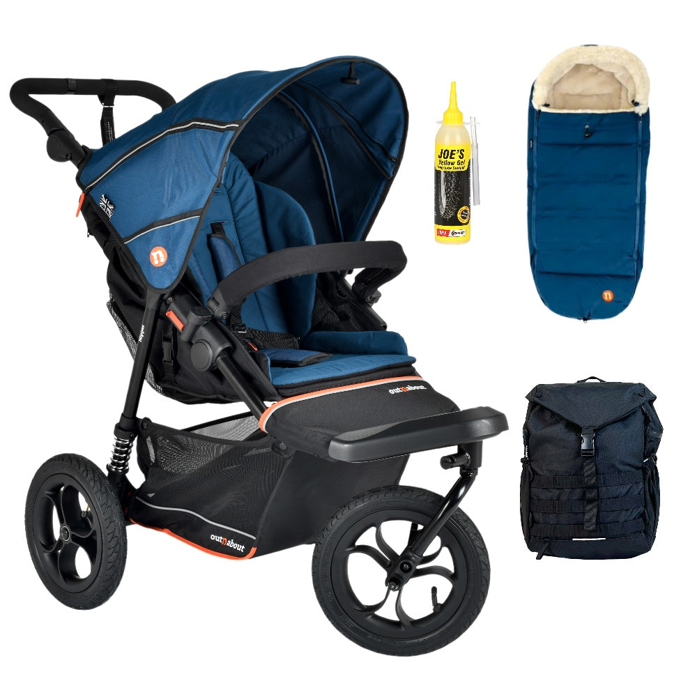 Out n About Nipper V6 Single Adventure Bundle in Highland Blue