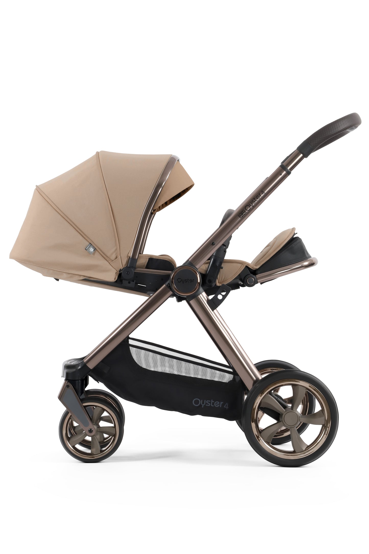 Oyster 4 Stroller in Fawn Beige colourway.