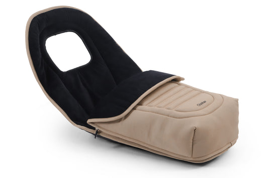 Oyster 4 Footmuff in Fawn beige colourway.