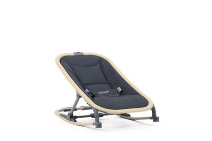 Oyster Rocker swing in carbonite providing comfortable environment for baby