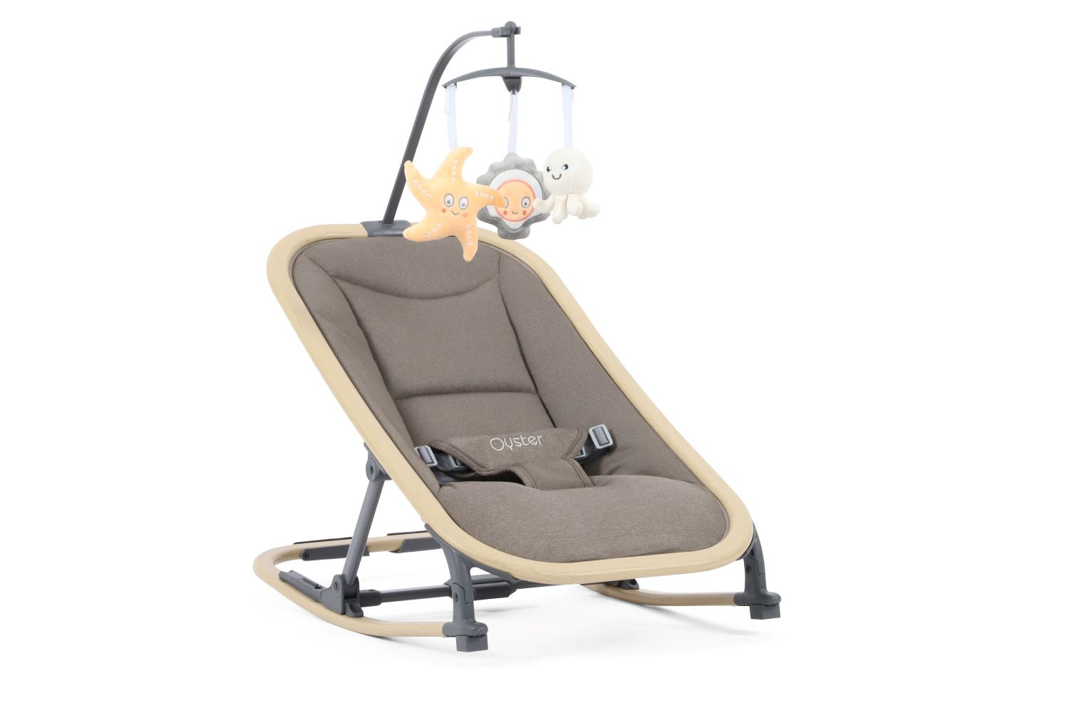 Oyster Rocker swing in mink providing comfortable environment for baby