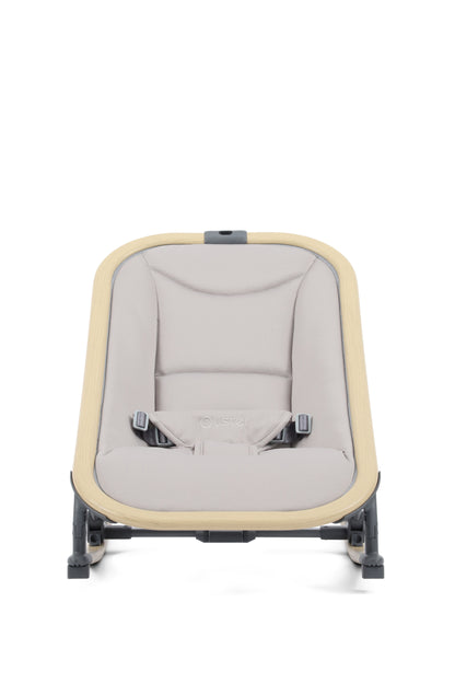 Oyster Rocker swing in stone providing comfortable environment for baby