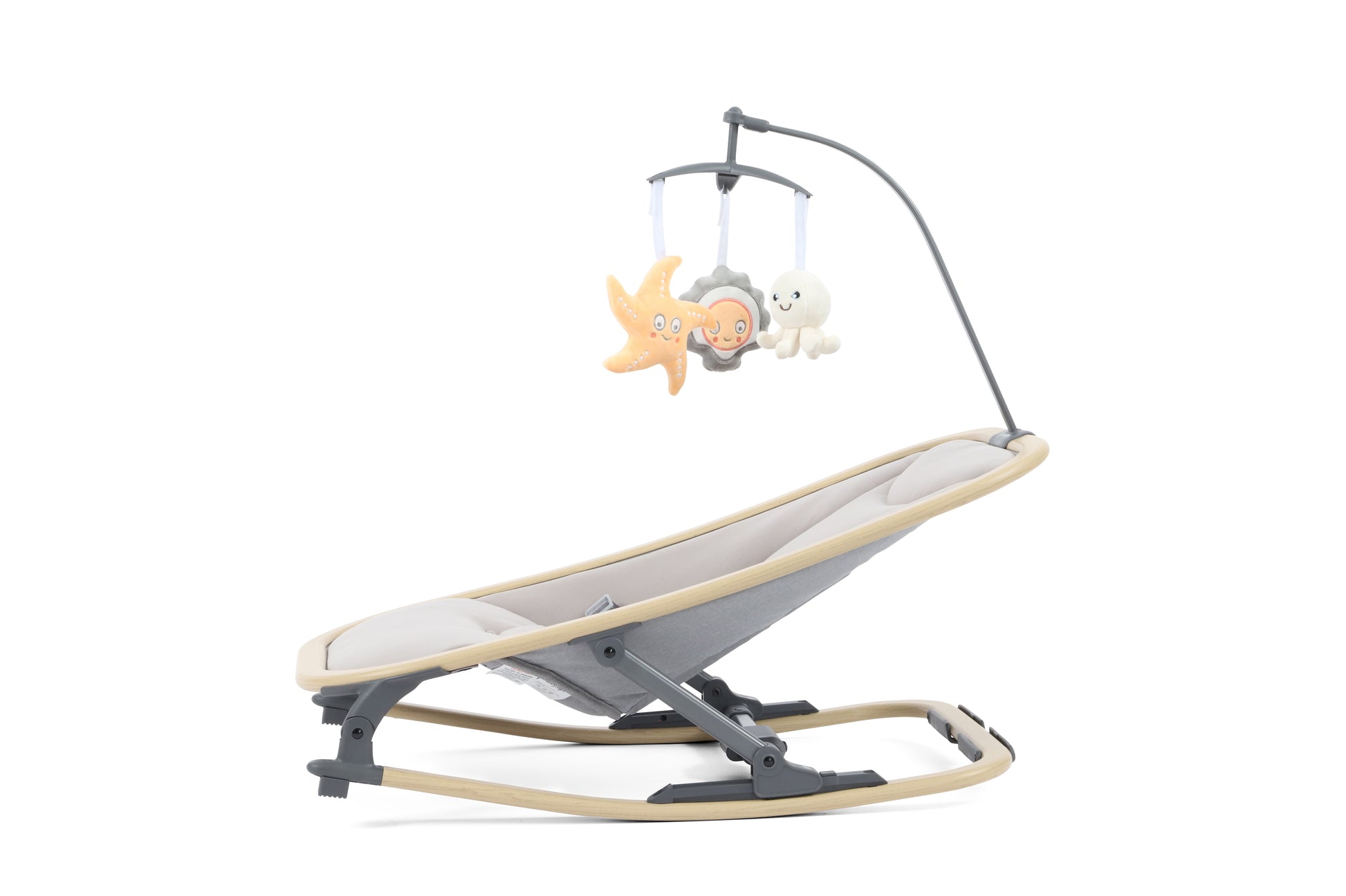 Oyster Rocker swing in stone providing comfortable environment for baby