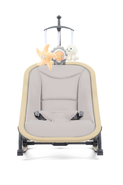 Oyster Rocker swing in stone providing comfortable environment for baby