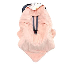 Little Loves 3 point car seat blanket in woodland animals print.