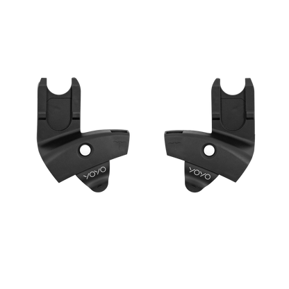 Two black YoYo car seat adapters shown side by side on a plain white background.