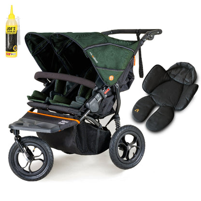 Out N About double nipper in sycamore green with 1 newborn insert.