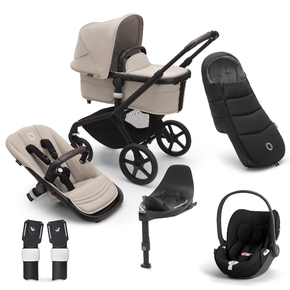 Bugaboo Fox 5 in Taupe Complete with cloud t car seat, base and footmuff.