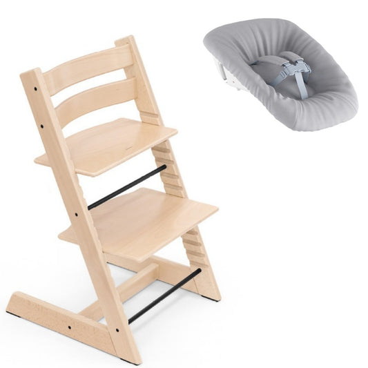 Stokke Tripp Trapp  wooden Highchair with newborn set.
