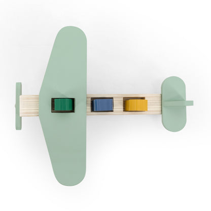  A wooden airplane featuring animal friends, symbolizing creativity and fun in playtime.