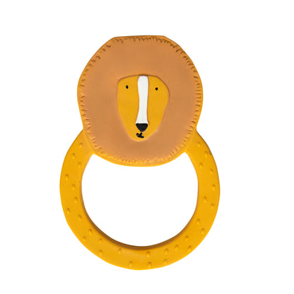 A natural rubber teether, suitable for teething and bath, crafted without openings to prevent mould