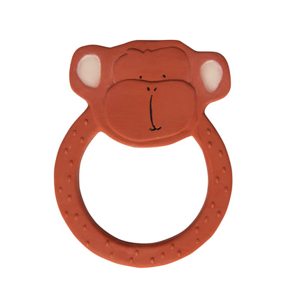 A natural rubber teether, suitable for teething and bath, crafted without openings to prevent mould