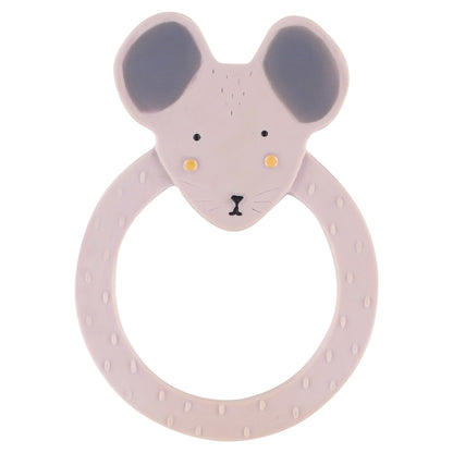 A natural rubber teether, suitable for teething and bath, crafted without openings to prevent mould