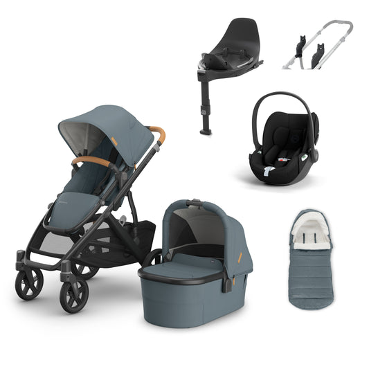 UPPAbaby vista v3 in Dillan with a cloud t, base t and cosy ganoosh footmuff