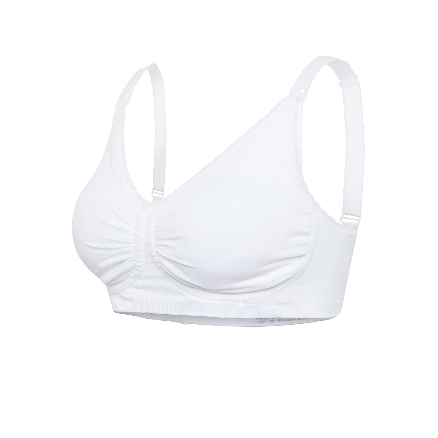 Stylish maternity and nursing bra top with straps, offering carri-gel support and removable moulded cups.