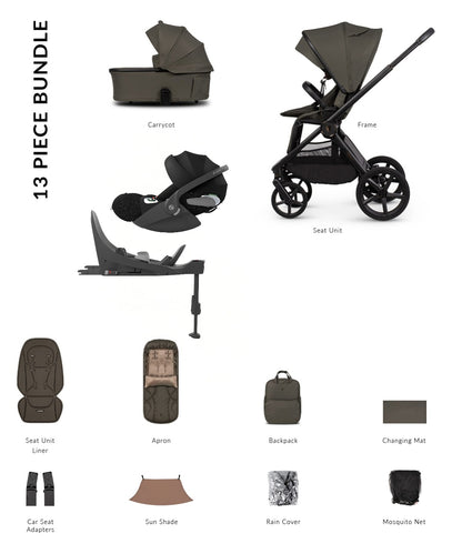 Venicci Upline 3 in truffle colourway complete with accessories and cloud t car seat and base.