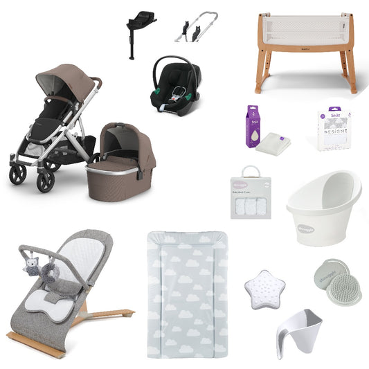 Uppababy Vista V3 Pushchair & carrycot in Theo, complete with all babies essential including car seat, crib, bath and bath time accessories.