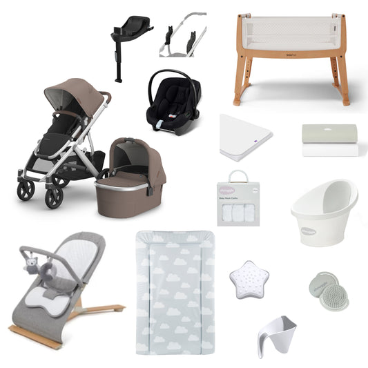 Uppababy Vista V3 Pushchair & carrycot in Theo, complete with all babies essential including car seat, crib, bath and bath time accessories.