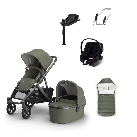UPPAbaby Vista v3 Evelyn aton b2 bundle with footmuff 