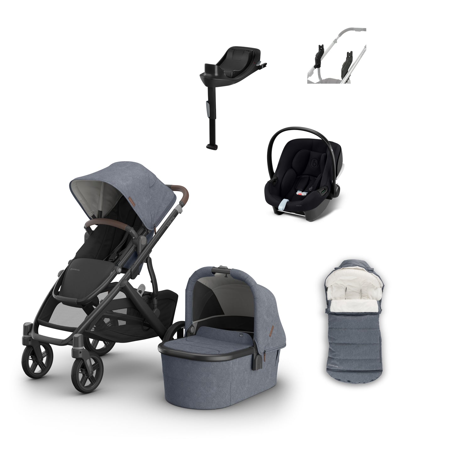 UPPAbaby Vista v3 Julian  aton b2 bundle with footmuff 