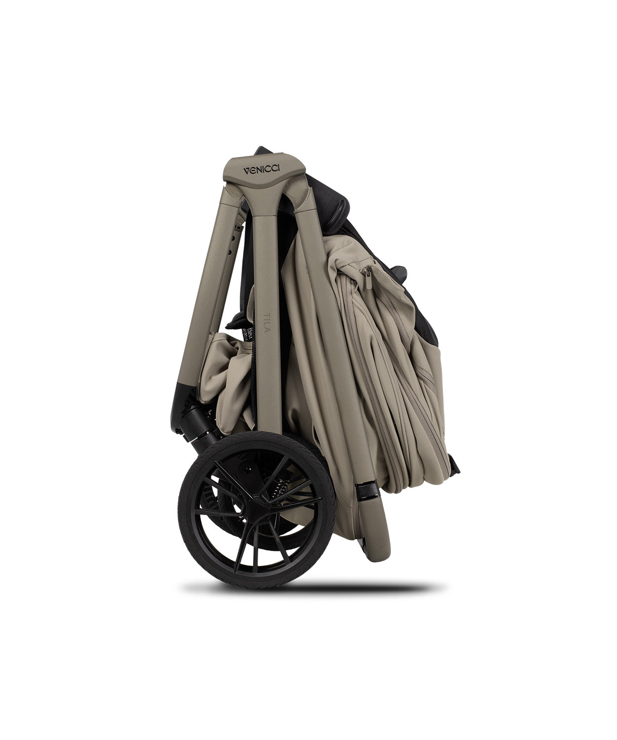 Tila 13 piece pram bundle with tiago car seat, isofix base and accessories in latte colourway.