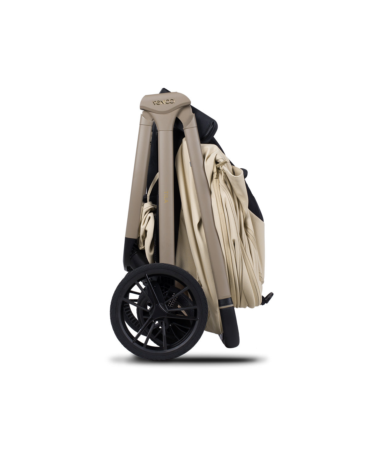 Tila 13 piece pram bundle with cloud t car seat, isofix base and accessories in sabbia white colourway.