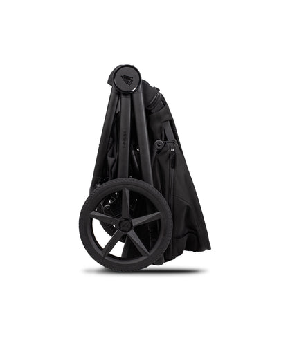 Venicci Upline 3 travel system in onyx black colour with matching accessories and cybex cloud s car seat and isofx base.