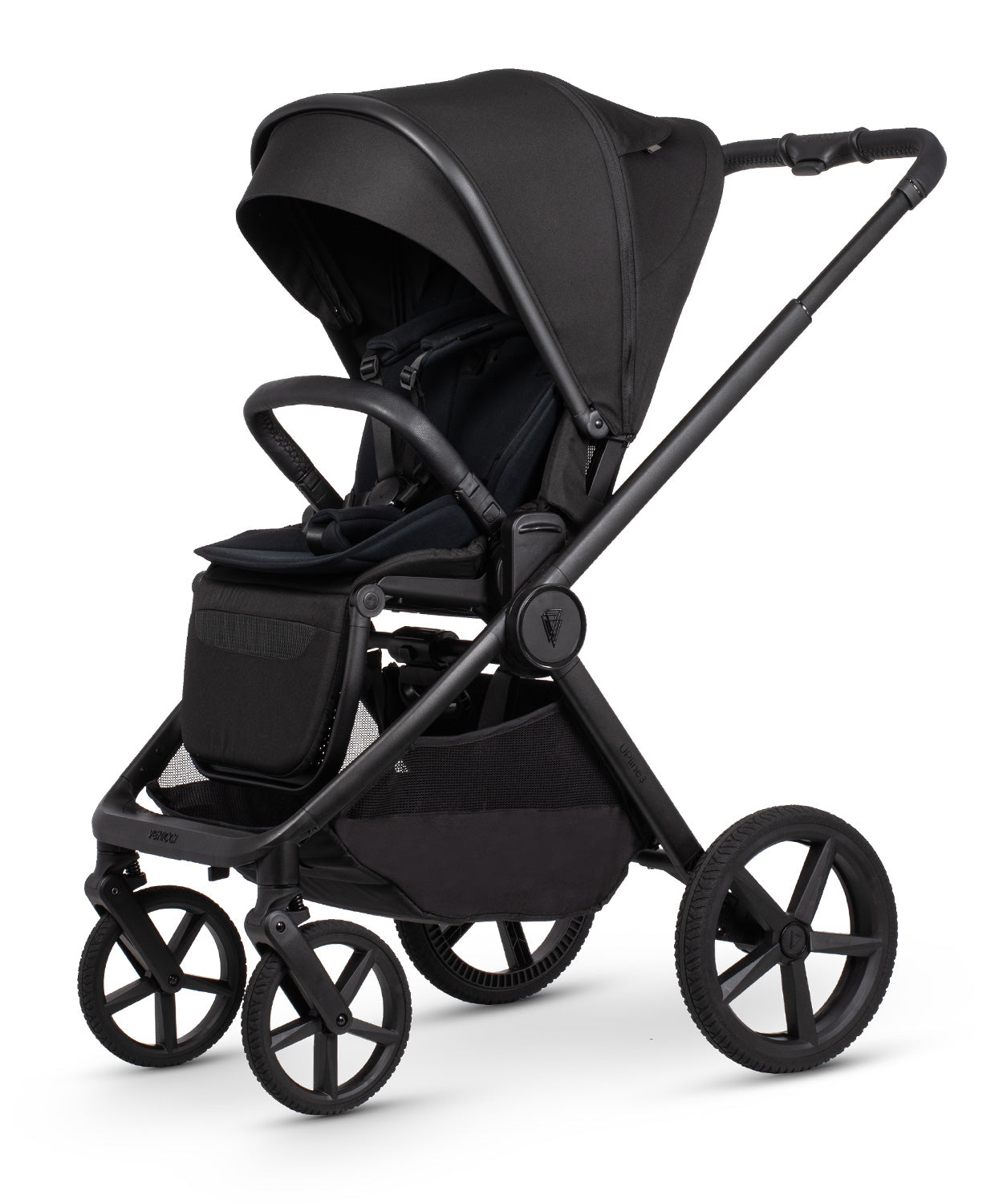 Venicci Upline 3 in onyx black colourway complete with accessories and cloud t car seat and base.