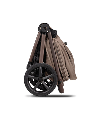 Venicci Upline 3 in sand colourway complete with accessories and atonb2 car seat and base.
