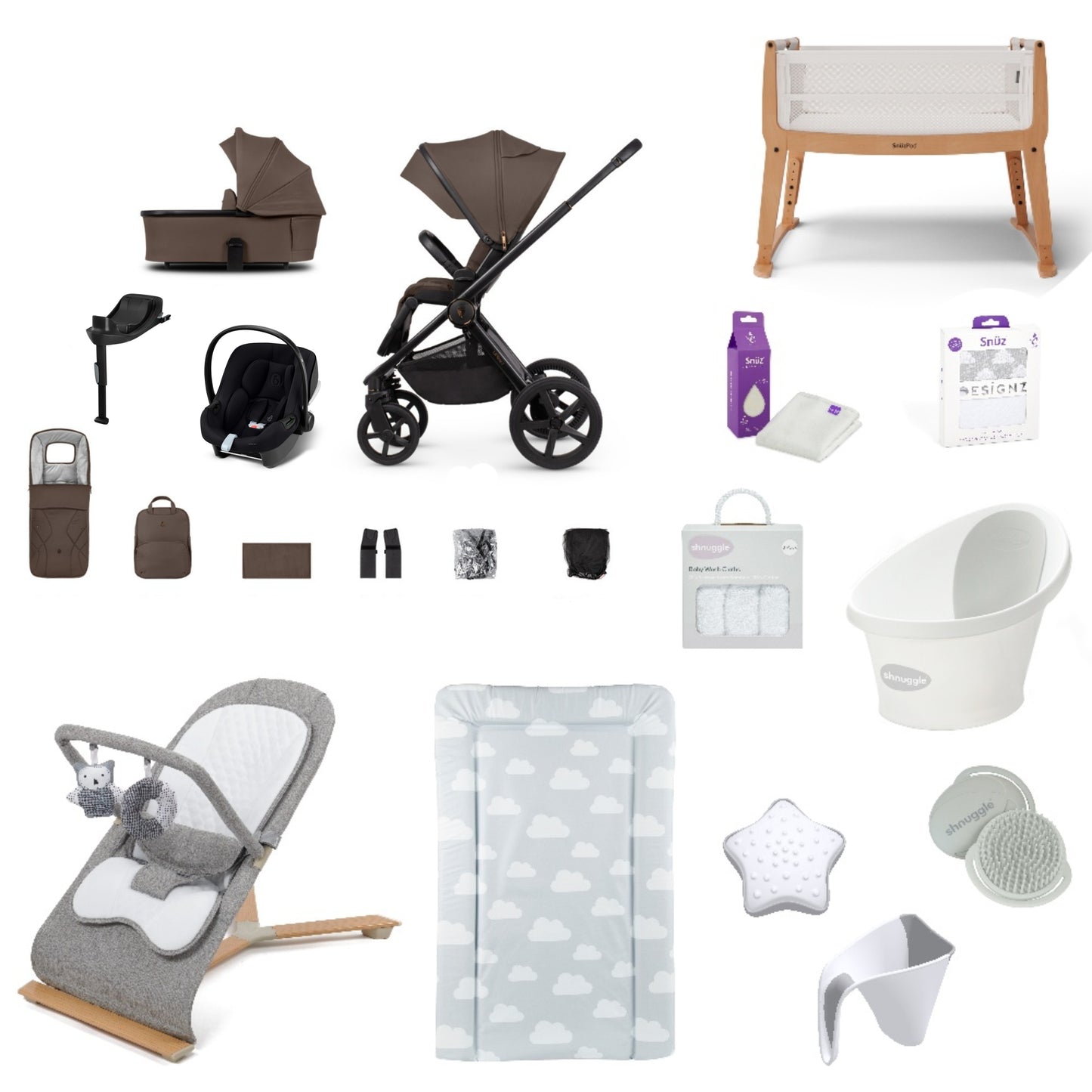 Venicci Upline Stone Beige with multiple accessories