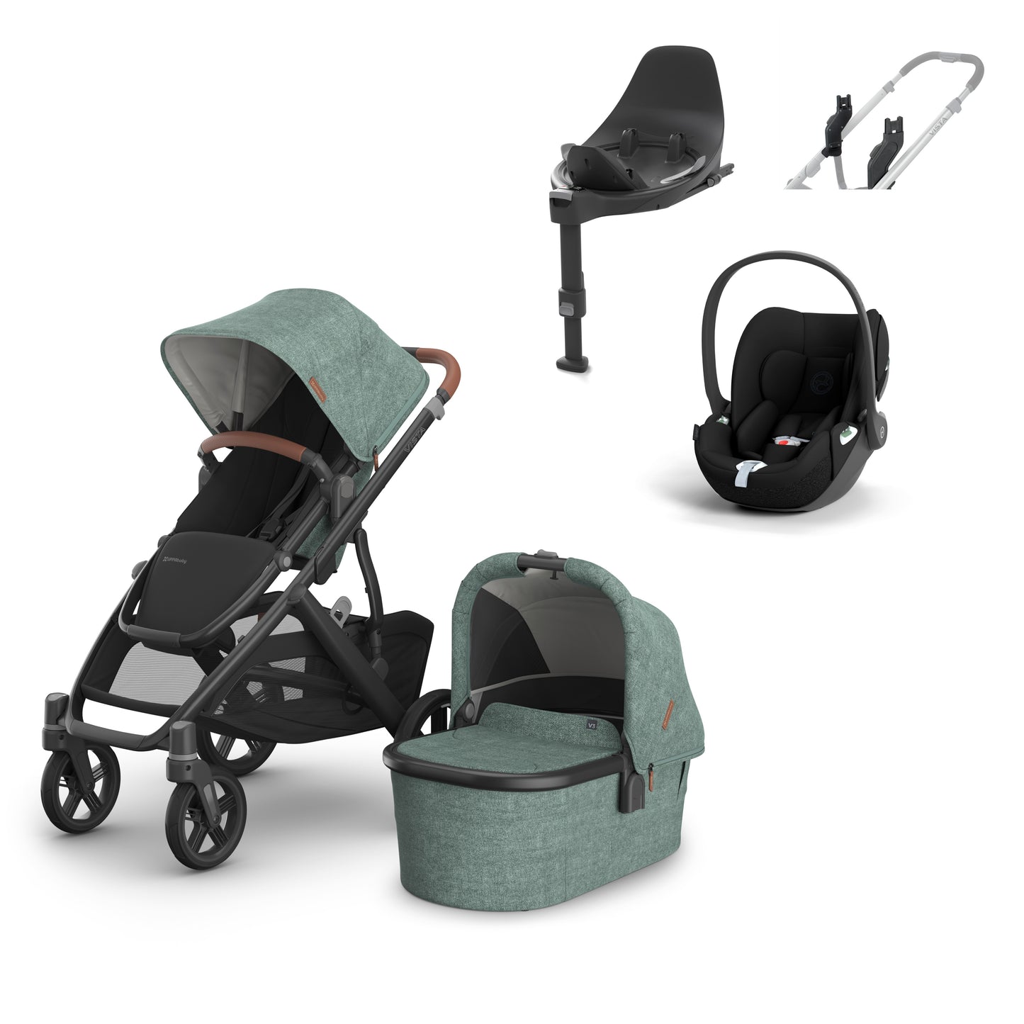 UPPAbaby vista v3 in Gwen with a cloud t, base t