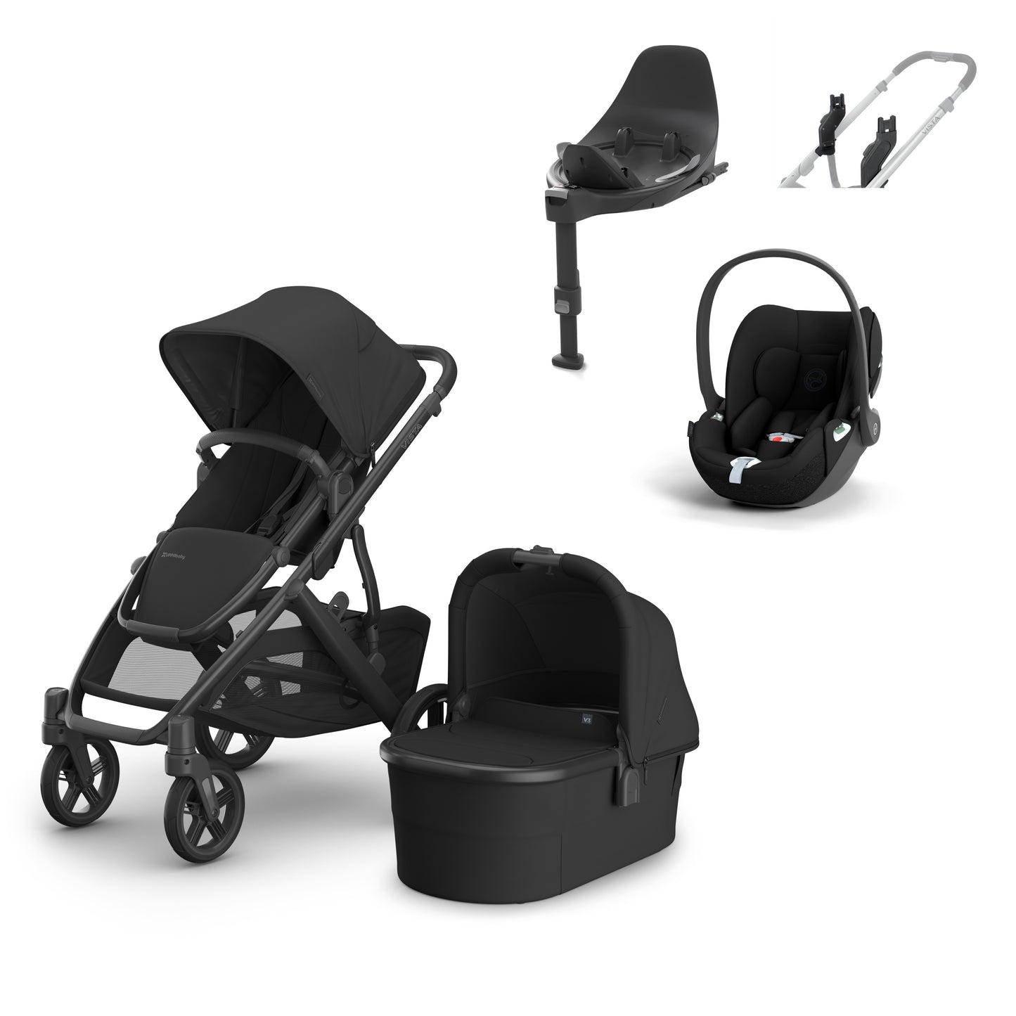 UPPAbaby vista v3 in Jake with a cloud t, base t 