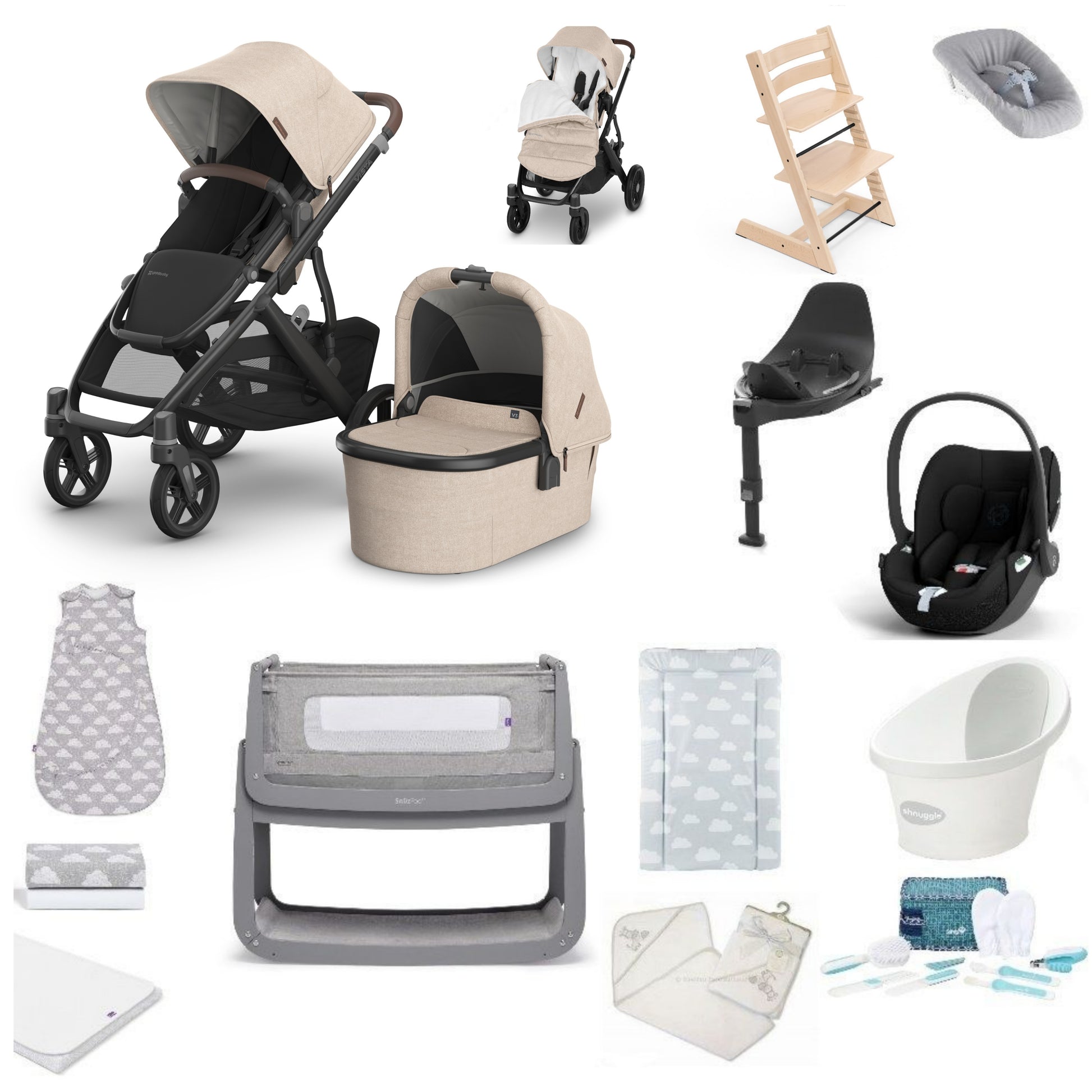 UPPAbaby Vista V3 Pushchair & carrycot in liam, complete with all babies essential including car seat, tripp trapp highchair, crib and bath.