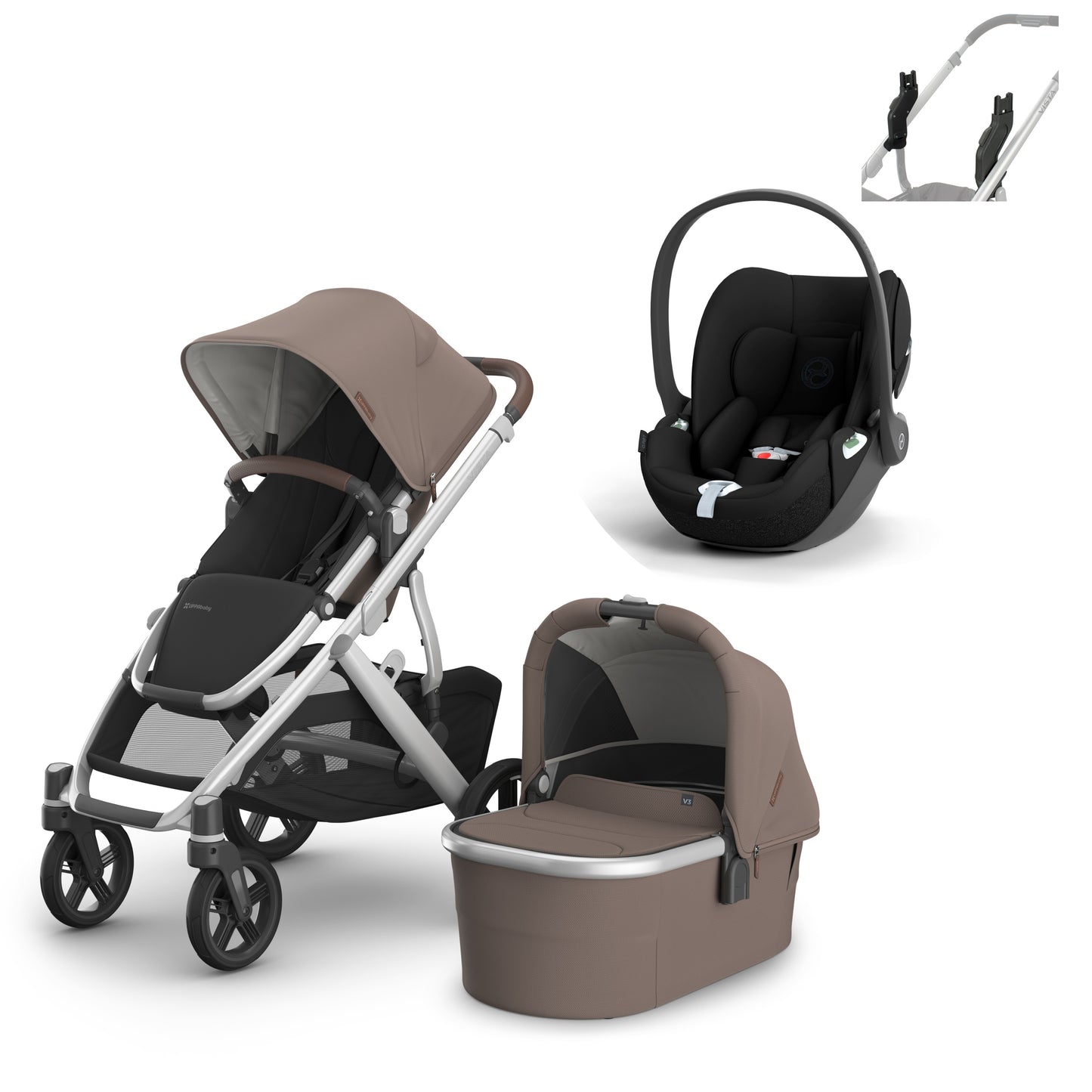 UPPAbaby vista v3 in Theo with a cloud t 