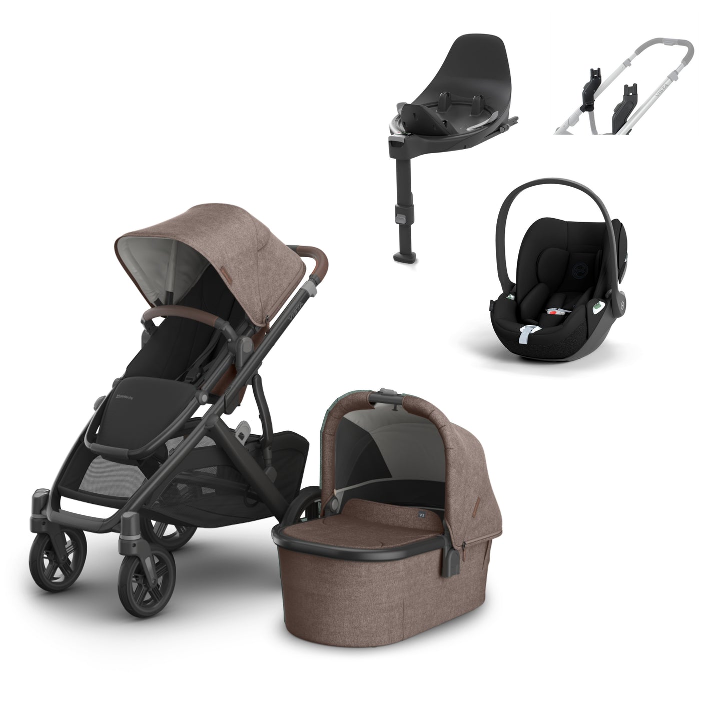 UPPAbaby vista v3 in Owen with a cloud t, base t 