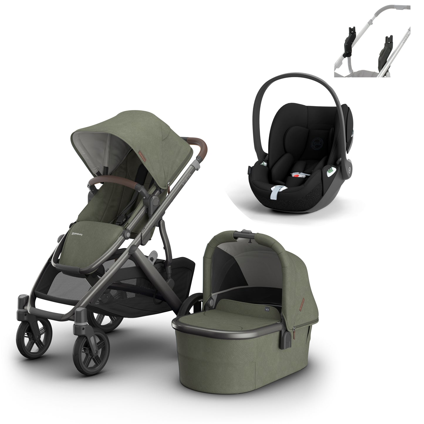 UPPAbaby vista v3 in Evelyn with a cloud t