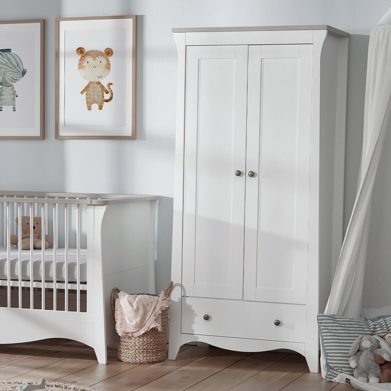 Clara wardrobe in white ash