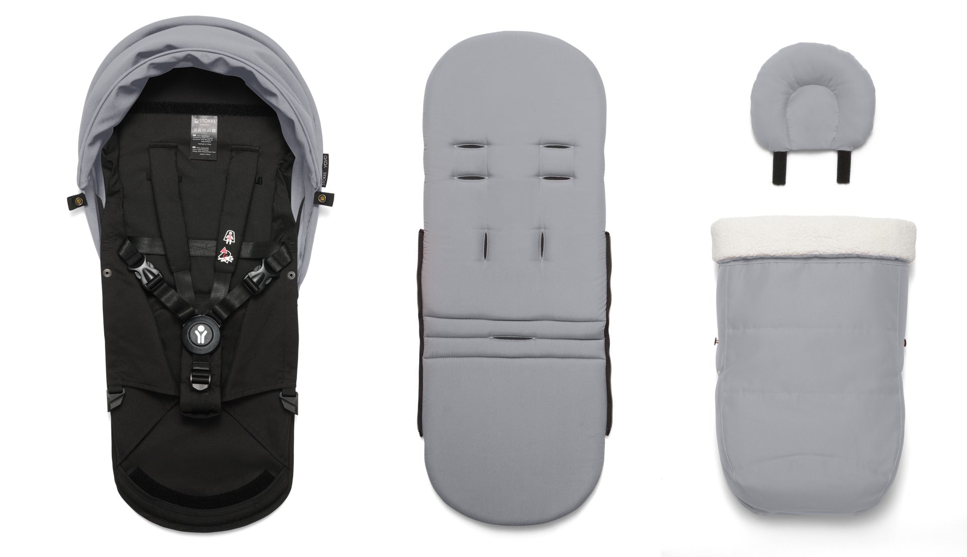 The Stokke YoYo newborn pack in stone is suitable for use from birth with the yoyo chassis.