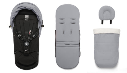 The Stokke YoYo newborn pack in stone is suitable for use from birth with the yoyo chassis.