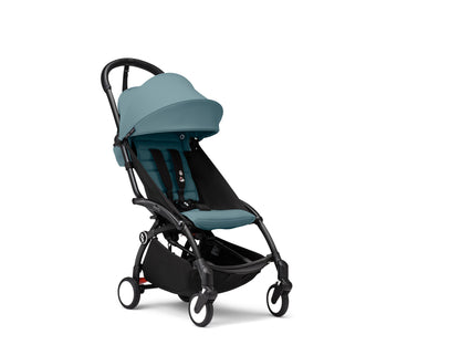 YoYo3 stroller with black chassis and air aqua colour pack.