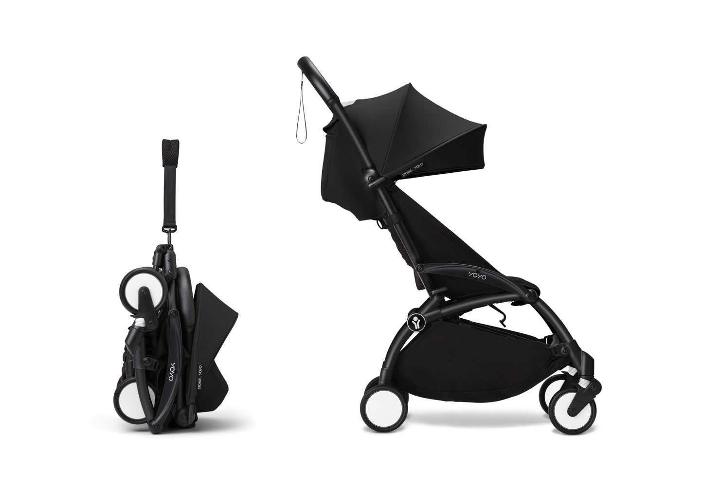 YoYo3 stroller with black chassis and black colour pack.