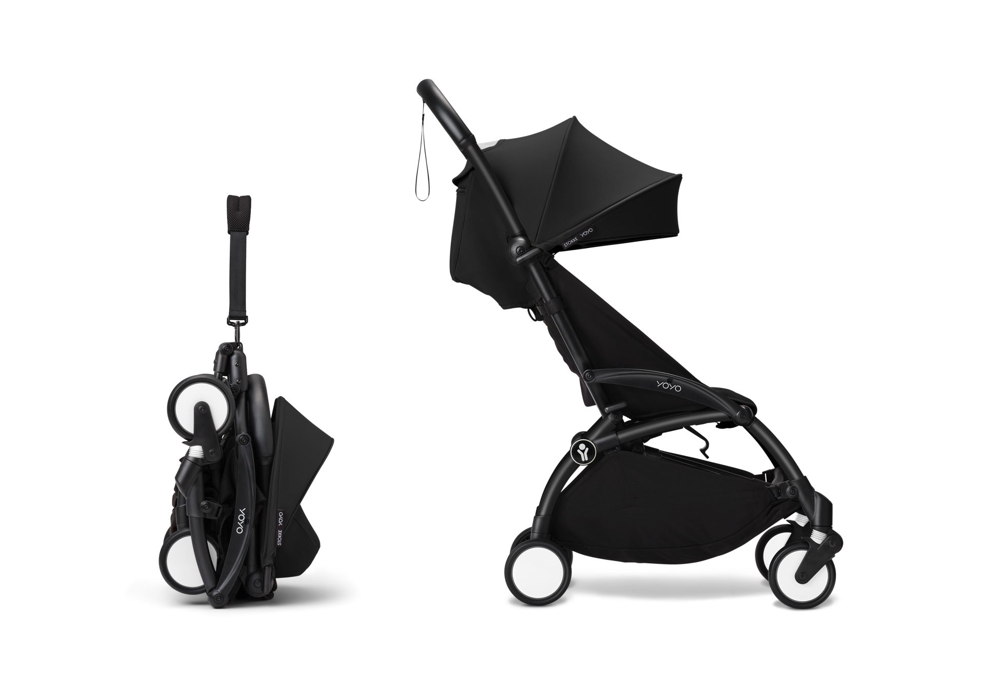 YoYo3 stroller with black chassis and black colour pack.