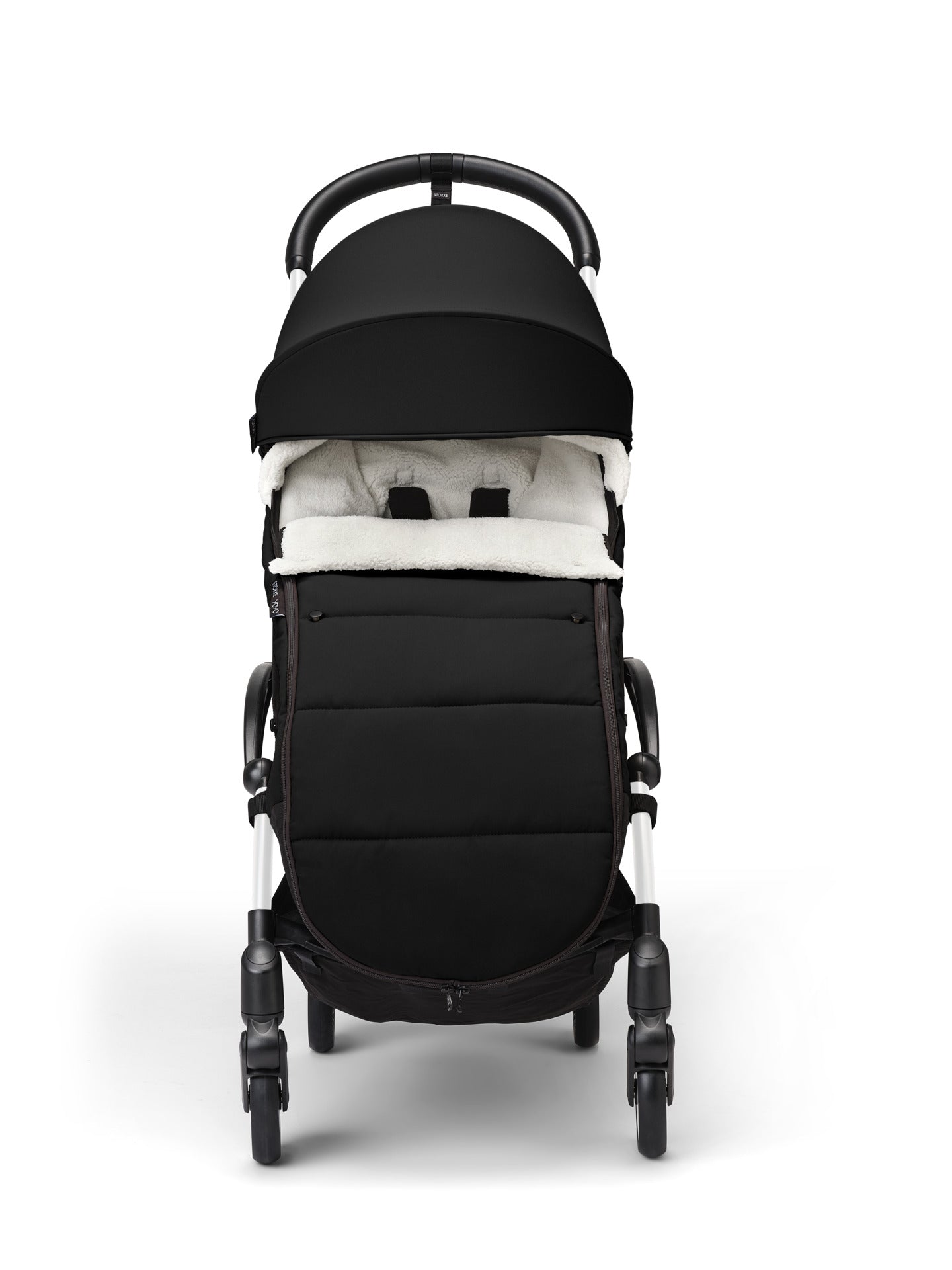 Stokke yoyo footmuff in black suitable for use with the yoyo 6+ stroller.