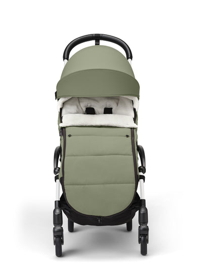 Stokke yoyo footmuff in olive suitable for use with the yoyo 6+ stroller.