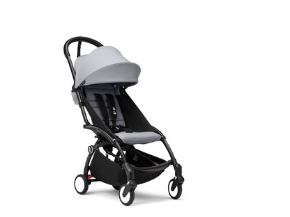 YoYo3 stroller with black chassis and stone colour pack.