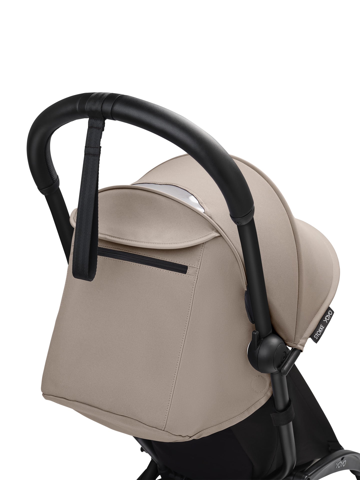 YoYo3 stroller with black chassis and taupe colour pack.