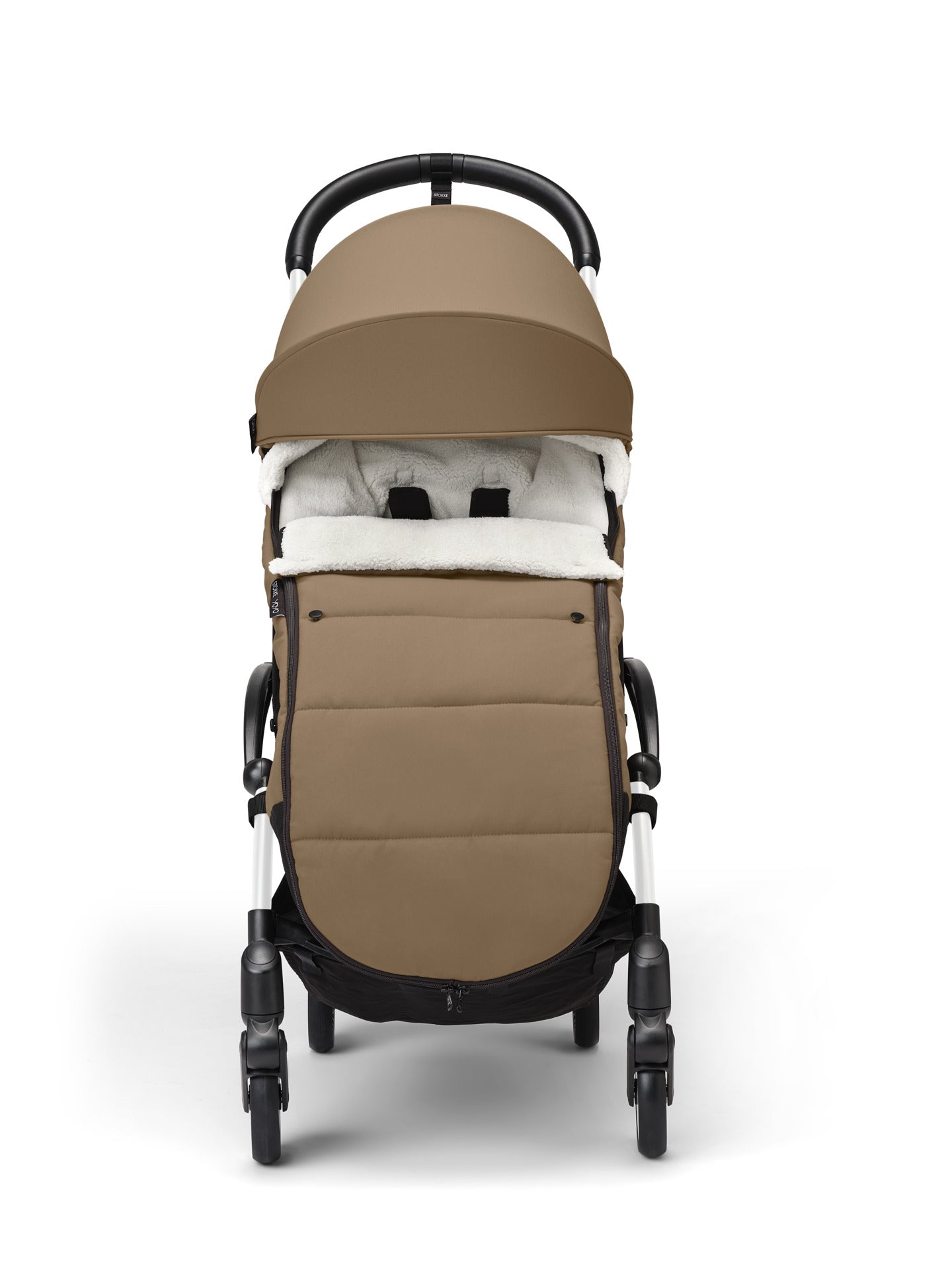 Stokke yoyo footmuff in toffee suitable for use with the yoyo 6+ stroller.