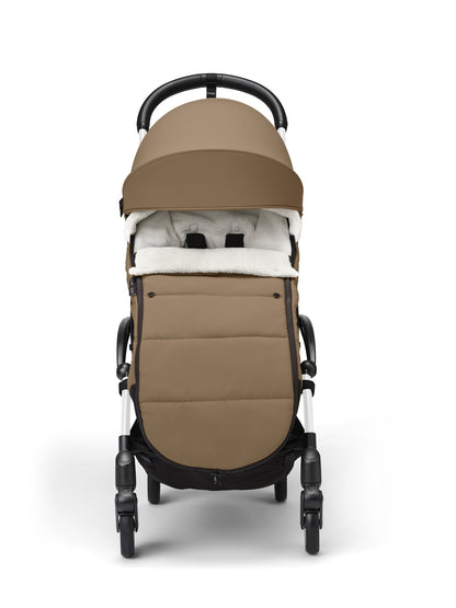Stokke yoyo footmuff in toffee suitable for use with the yoyo 6+ stroller.